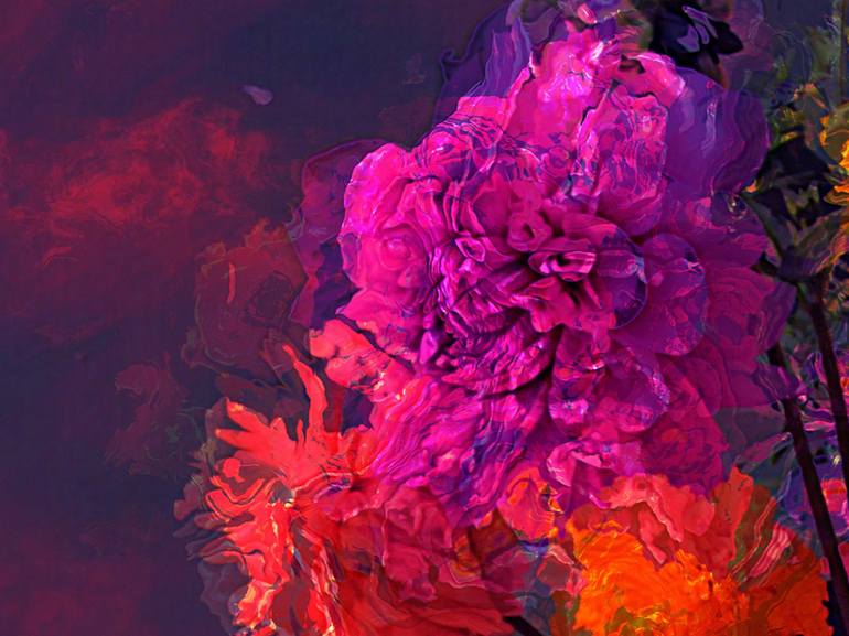 Original Figurative Floral Digital by Javier Diaz