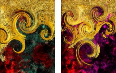 Fuegos fatuos 3/XL large diptych set of 2 thumb