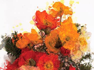 Original Expressionism Floral Digital by Javier Diaz
