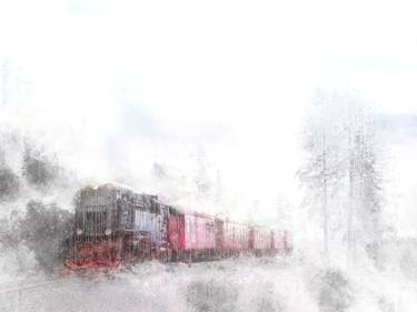 Print of Train Digital by Javier Diaz