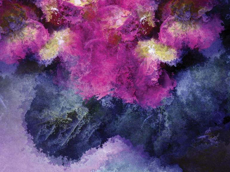 Original Abstract Floral Digital by Javier Diaz