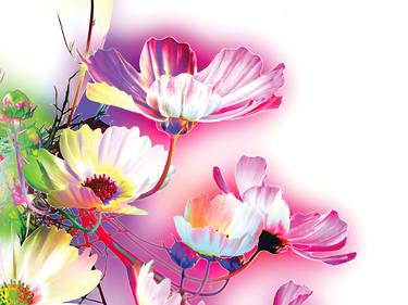 Print of Modern Floral Digital by Javier Diaz