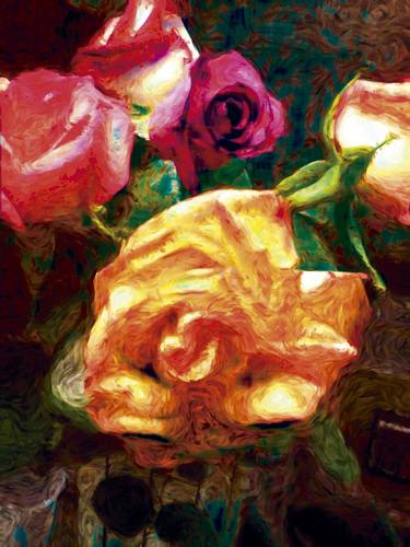 Original Expressionism Floral Digital by Javier Diaz