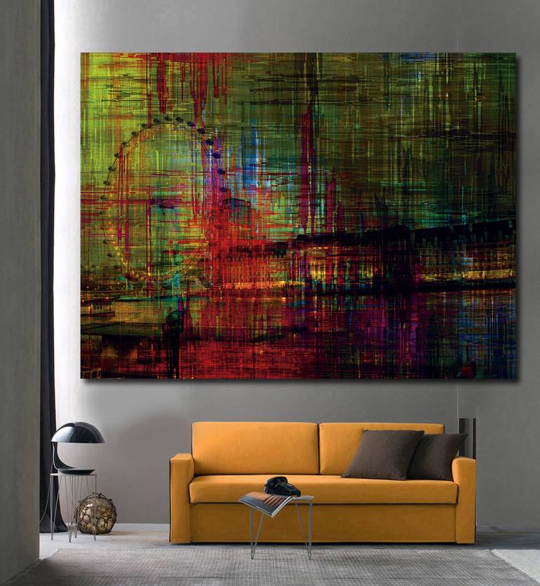 Original Abstract Expressionism Cities Digital by Javier Diaz