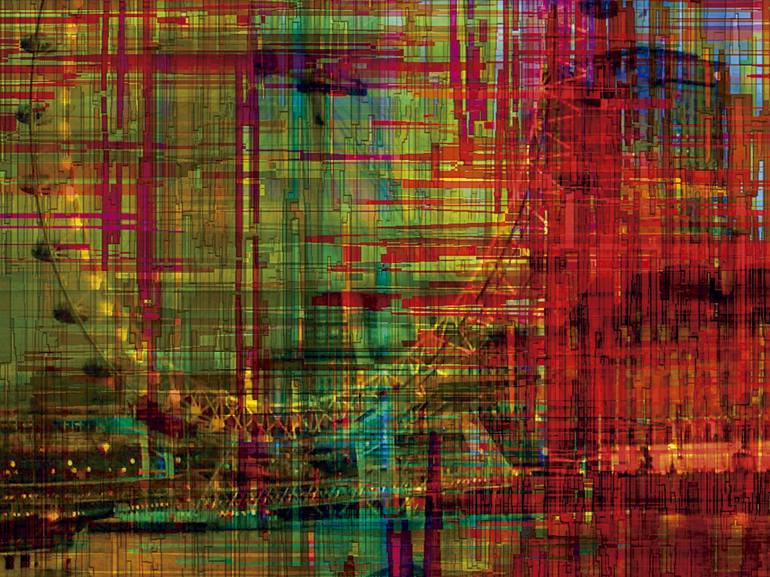 Original Abstract Expressionism Cities Digital by Javier Diaz