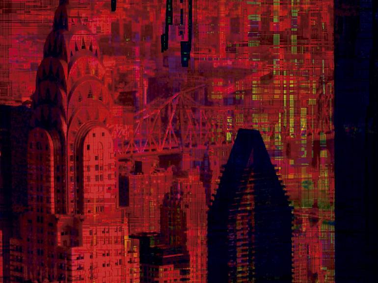 Original Abstract Expressionism Cities Digital by Javier Diaz