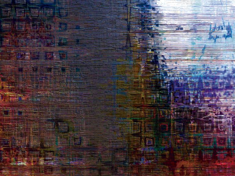 Original Abstract Expressionism Cities Digital by Javier Diaz