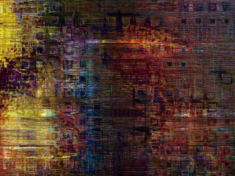 Original Abstract Expressionism Cities Digital by Javier Diaz
