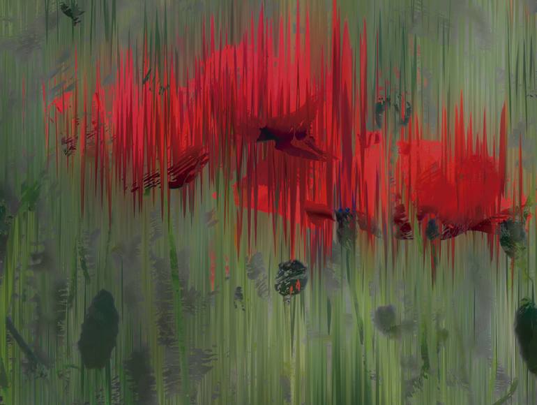 Original Abstract Floral Digital by Javier Diaz