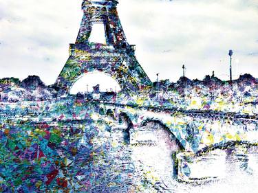 Bosquejos parisinos, Eiffel Tower/XL large original artwork thumb