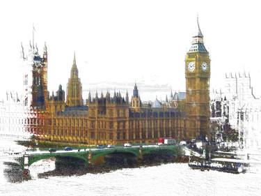 Trocitos de cielo, puente Westminster/XL large original artwork thumb