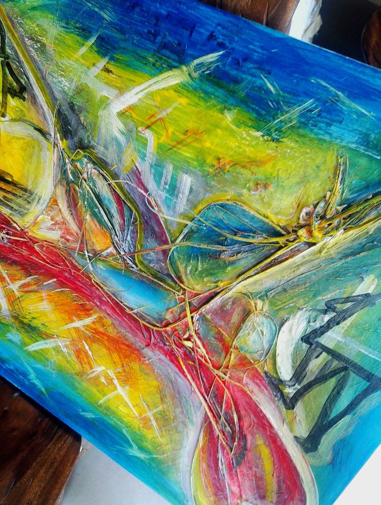 Original Abstract Family Collage by Guèdègo Raymond Fandegla