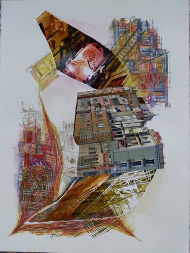 Original Abstract Architecture Collage by Nel ten Wolde