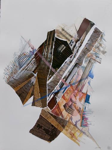 Original Fine Art Abstract Collage by Nel ten Wolde
