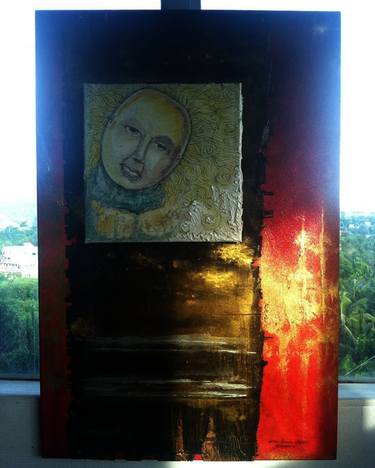 Original Abstract Expressionism Religious Collage by Jerry Jimenez