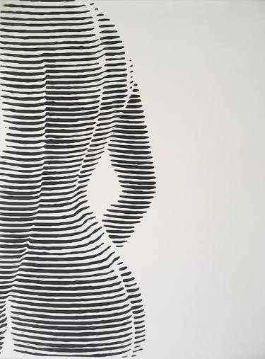 Saatchi Art Artist Modesta Lukosiute; Painting, “Original artwork:Woman’s figure, woman’s body, the illusion of a body, nude, abstract, modern, female, spray paint painting, canvas art” #art