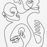 One long line and three faces 2020 by Modesta Lukosiute