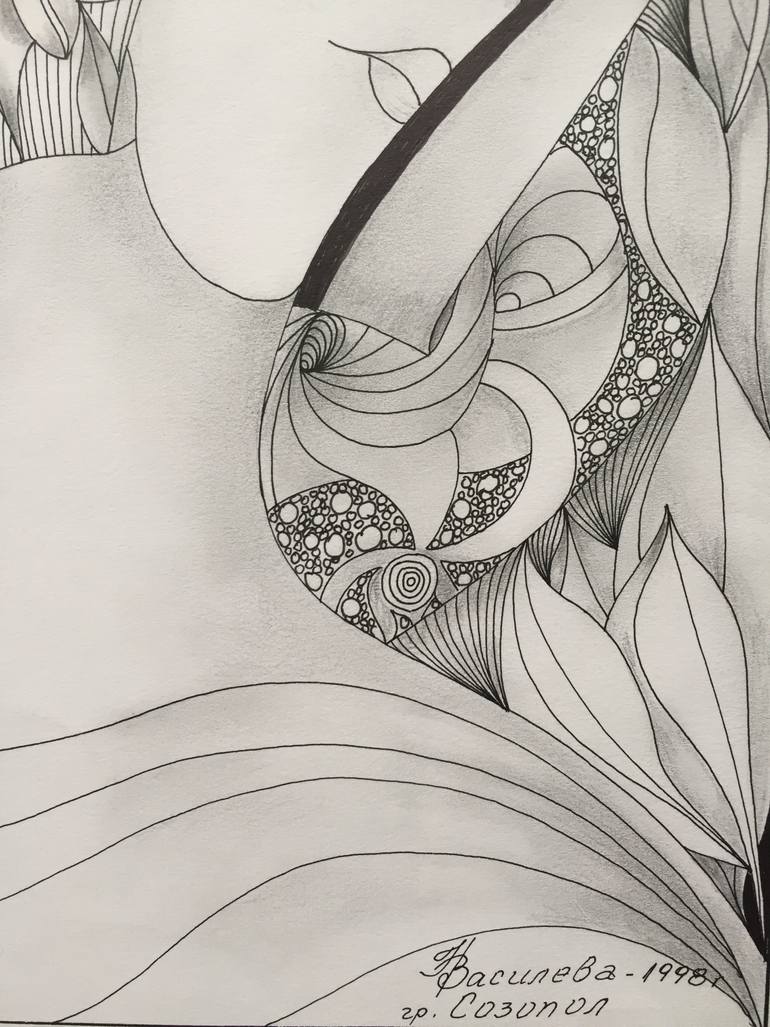 Original Abstract Love Drawing by Nadia Vasileva