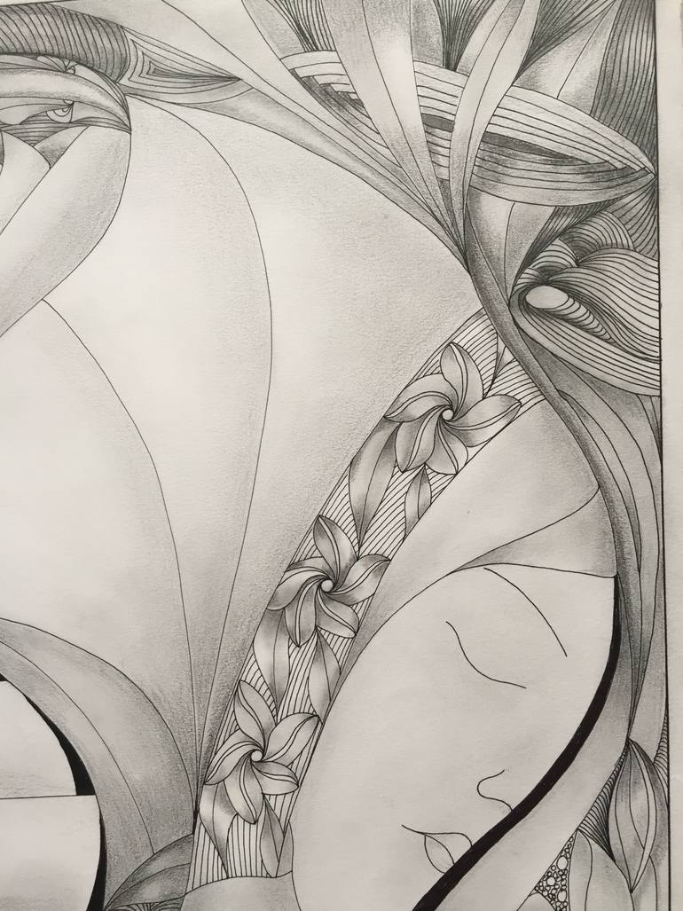 Original Abstract Love Drawing by Nadia Vasileva