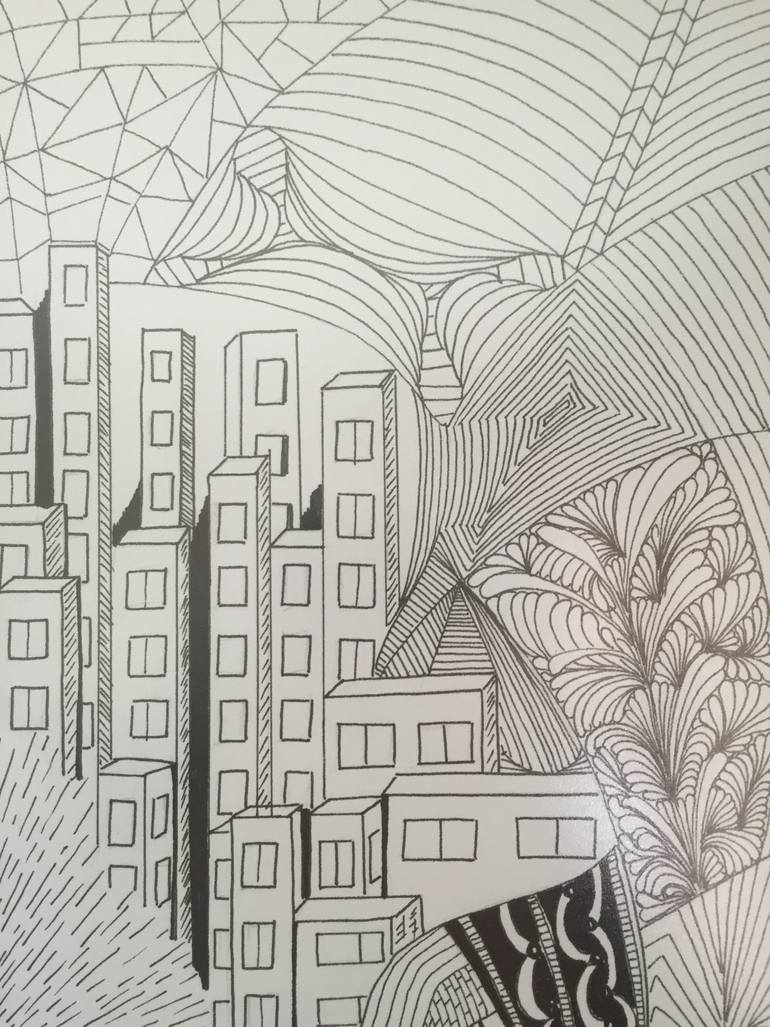 Original Illustration Abstract Drawing by Nadia Vasileva