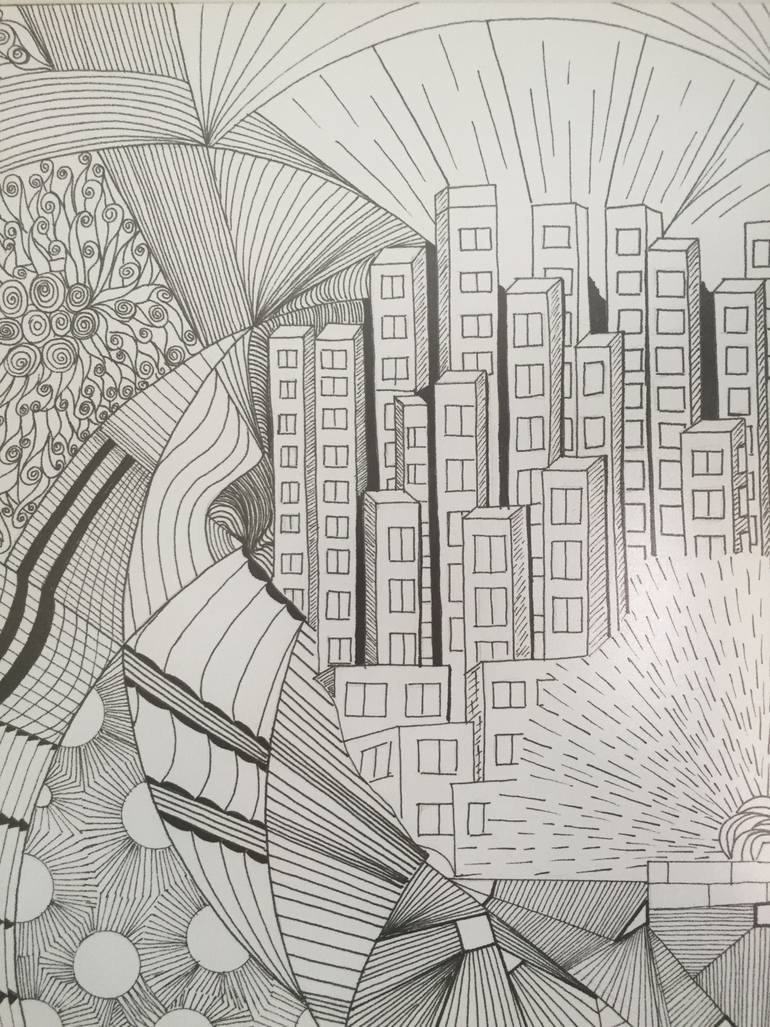 Original Illustration Abstract Drawing by Nadia Vasileva
