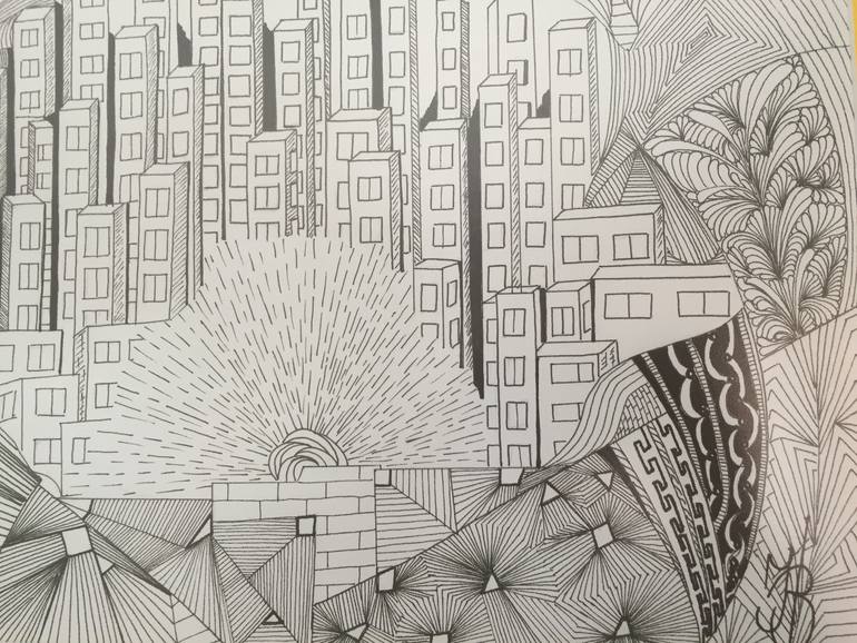 Original Illustration Abstract Drawing by Nadia Vasileva