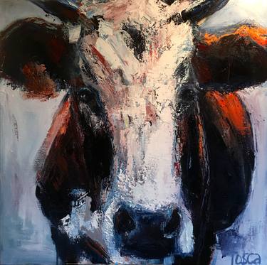 Saatchi Art Artist Tosca Van der Griend; Paintings, “Dutch Cow in front” #art
