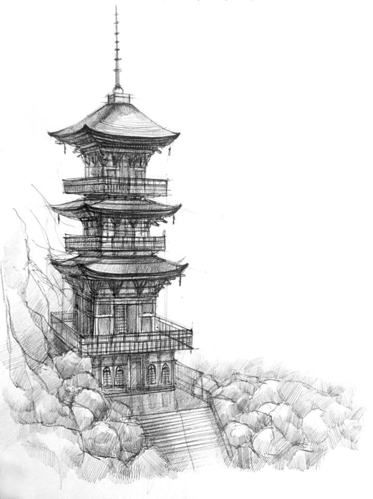 Drawing Pagoda Art - Best Decorations