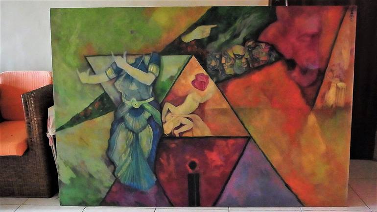 Original Art Deco Abstract Painting by Thampoo Jacob