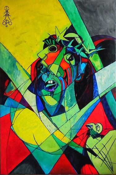 Original Cubism Abstract Paintings by Thampoo Jacob