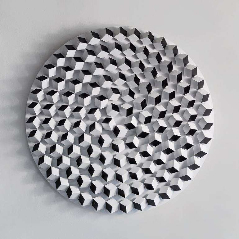 Original optical art Geometric Sculpture by Andrij Savchuk