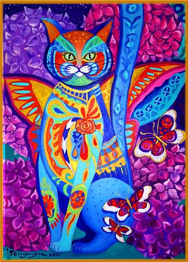 Magic Cat with butterfly. thumb