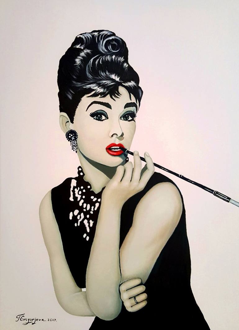 Audrey Hepburn Painting by Tatjana Grigorjeva | Saatchi Art Puerto