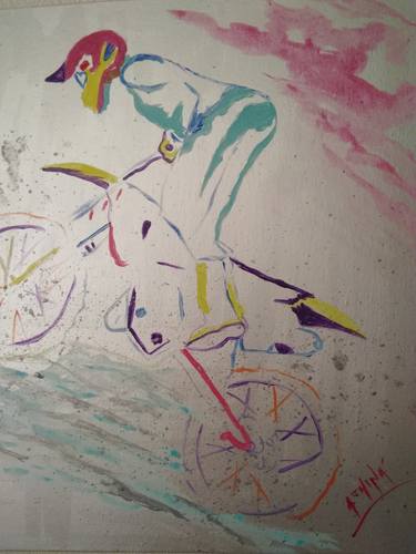 Original Motorbike Paintings by Athina Kotsoni