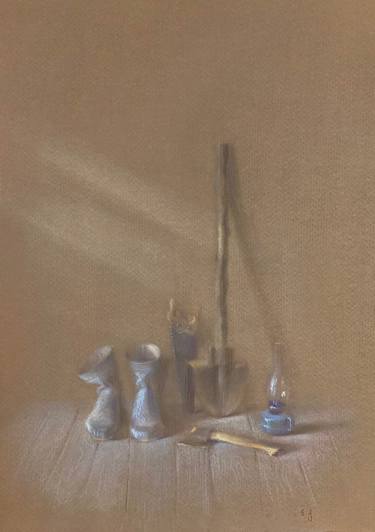 Original Fine Art Still Life Drawings by Natalia Qaliashvili