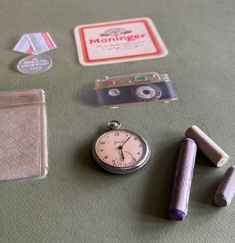 Original Realism Still Life Drawing by Natalia Qaliashvili