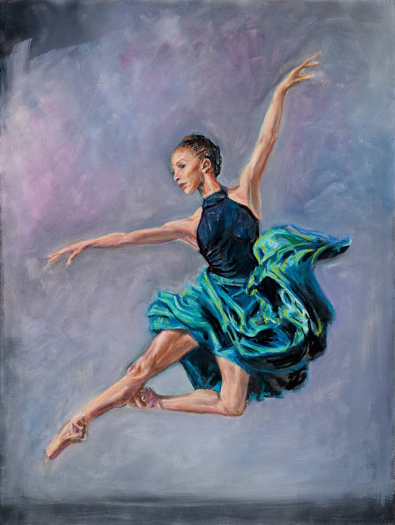 Teal Dancer Painting By Charna W Saatchi Art   3352061 HSC00001 7 