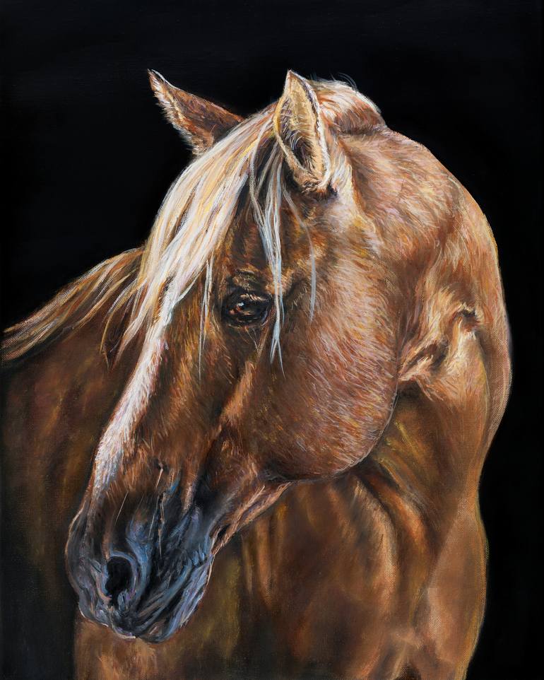 Brown Horse Strong Painting By Charna W 