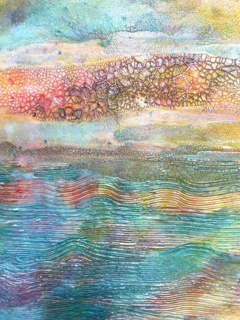 Original Abstract Expressionism Seascape Mixed Media by Gina Signore