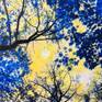 Artwork details, trees, moon