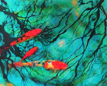 Print of Fish Mixed Media by Gina Signore