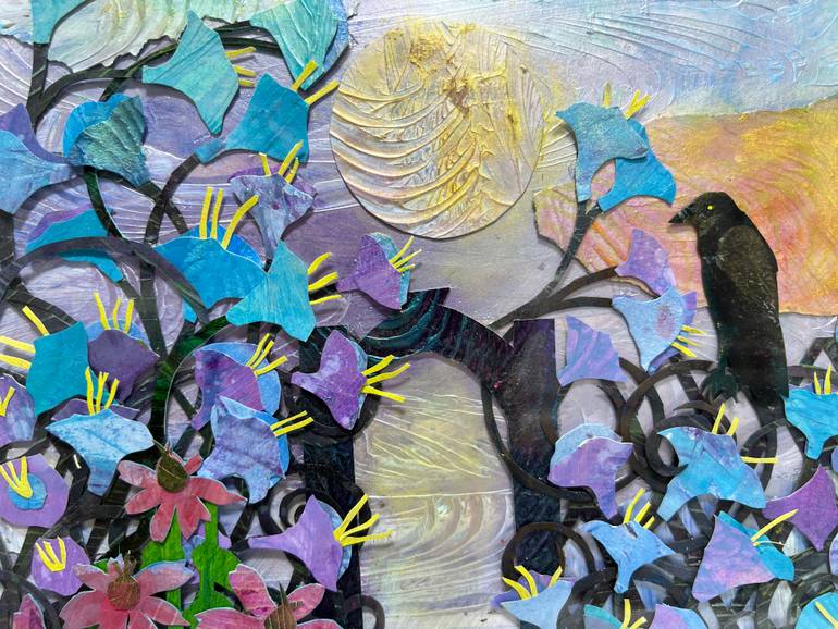 Original Folk Garden Collage by Gina Signore