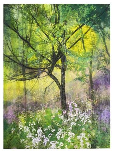 Original Impressionism Tree Mixed Media by Gina Signore