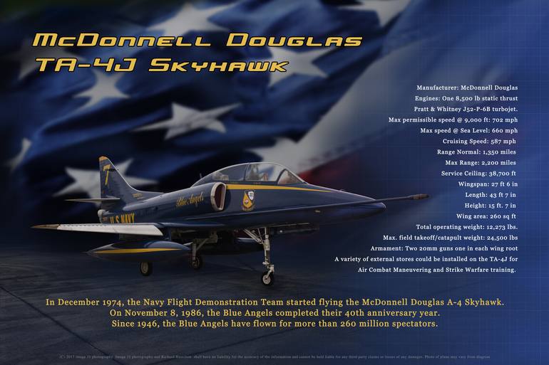 BLUE ANGELS McDONNELL DOUGLAS TA-4J SKYHAWK Photography by Richard