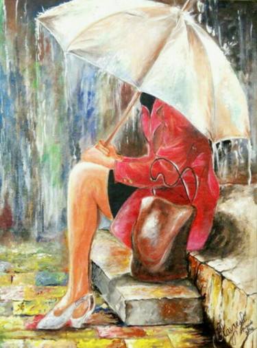 Girl In Rain Painting By Aayush Agarwal Saatchi Art