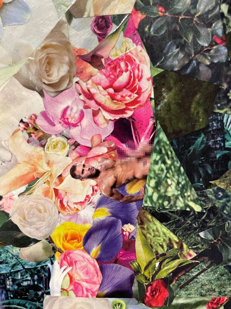 Original Contemporary Floral Collage by Romeo Madonna