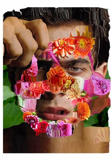 Original Figurative Floral Collage by Romeo Madonna