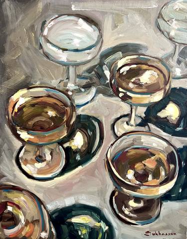 Still Life with White Wine Glasses thumb