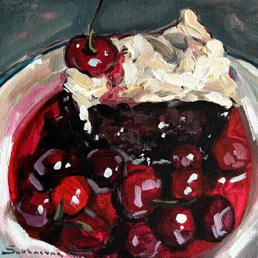 Still Life with Chocolate Cake and Cherries thumb