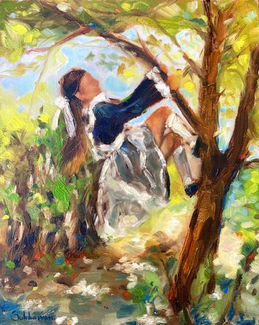 Girl Climbing a Tree thumb